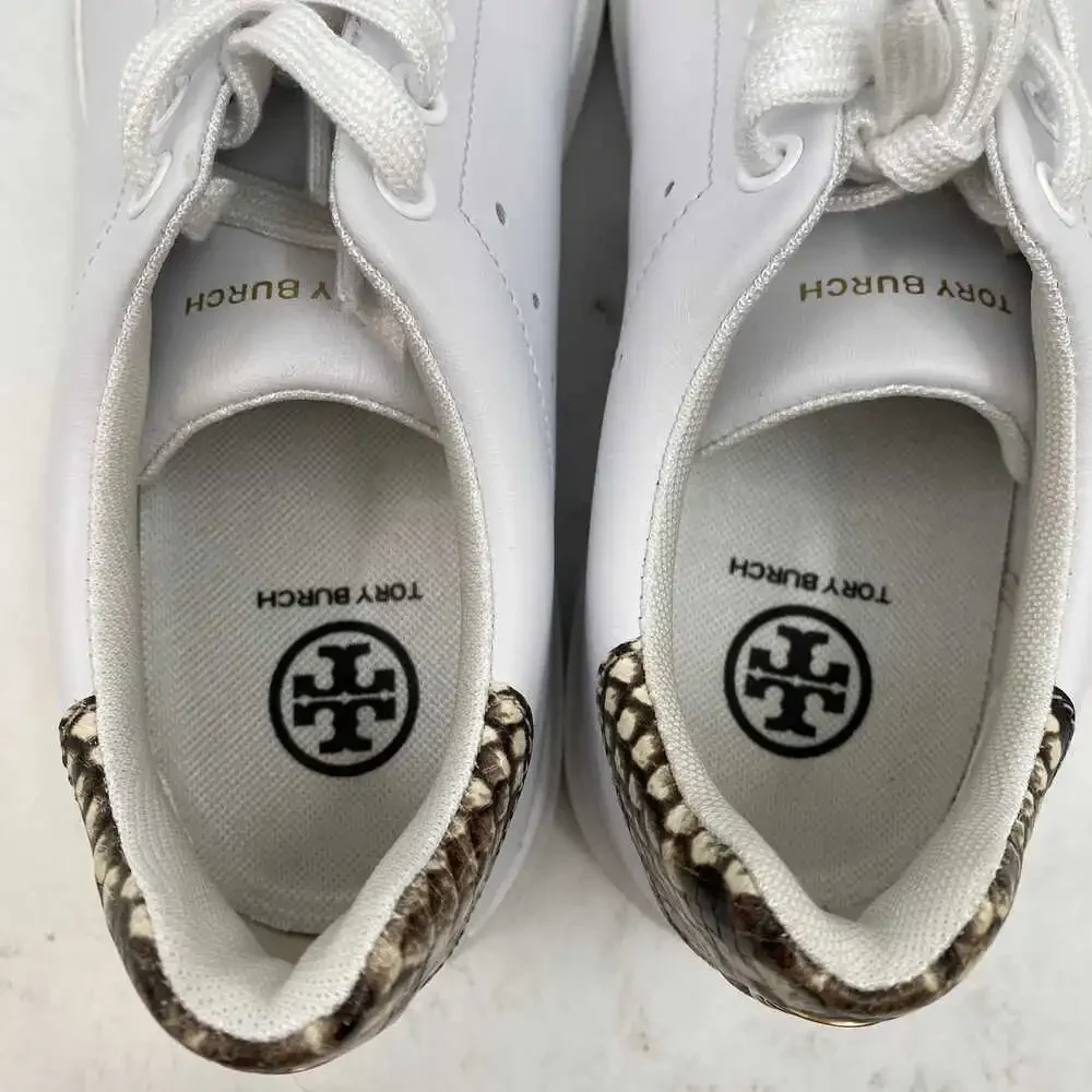 Tory Burch White Leather Textile Sneakers | Men’s US 7.5 Regular